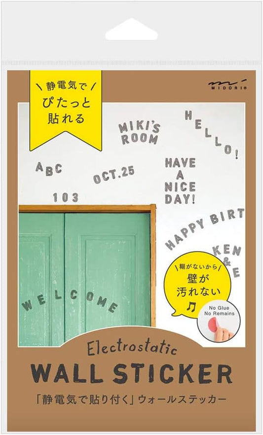 Midori Sticker Wall Sticker Static Electricity Alphabet