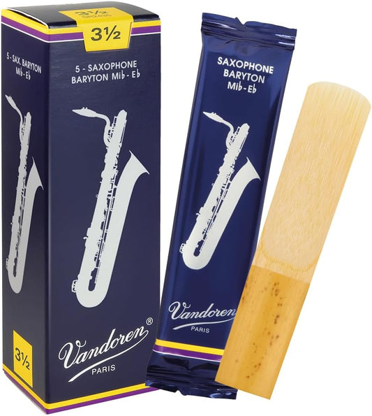 Vandoren SR2435 Bari Sax Traditional Reeds Strength 3.5; Box of 5