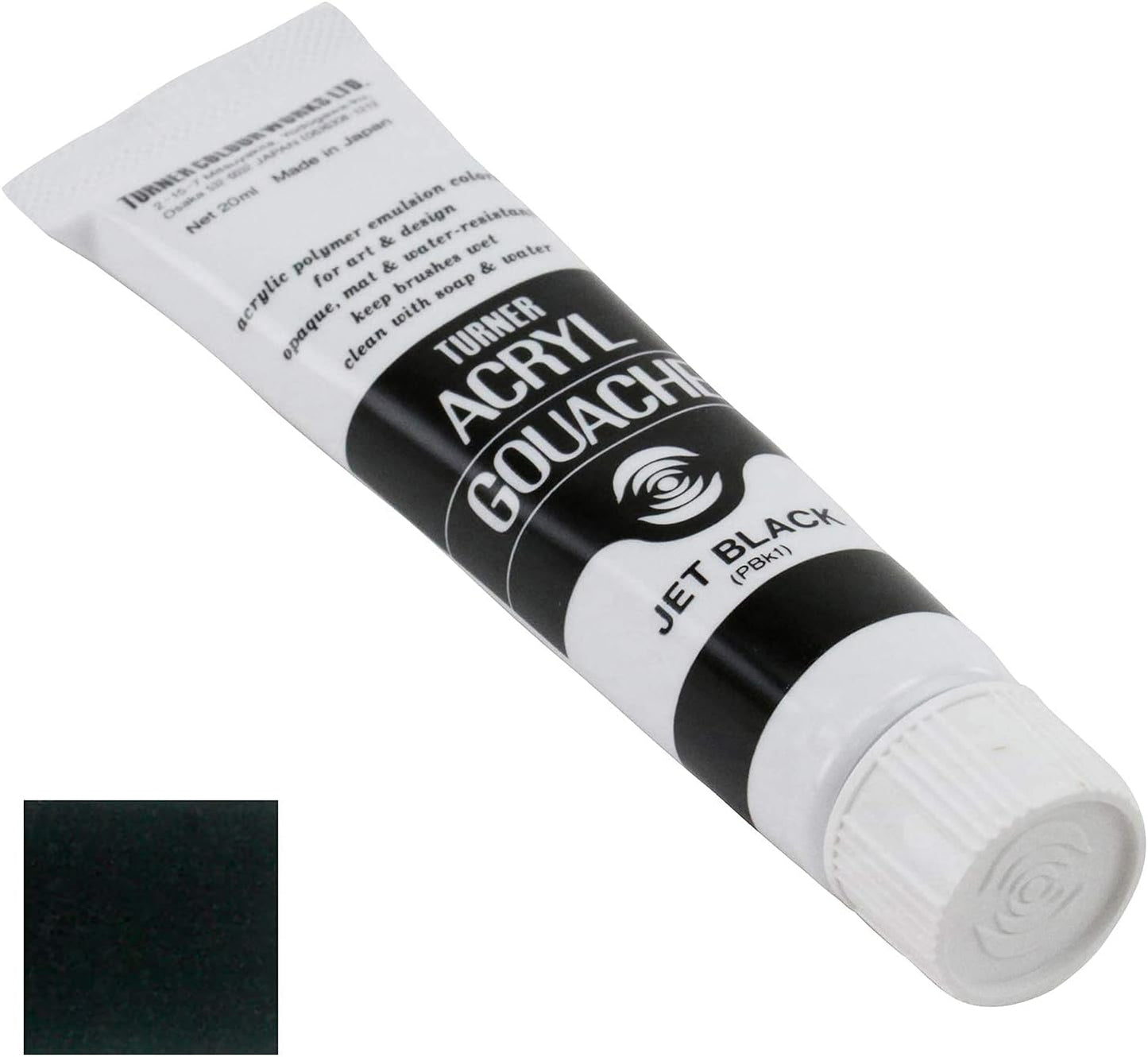 Turner Colour Works Acryl Gouache Artist Acrylic Paint - Single 20 ml Tube - Jet Black