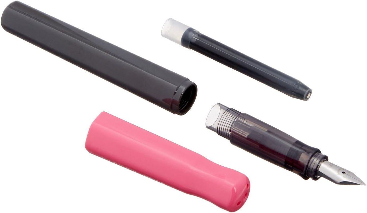 PILOT Kakuno Fountain Pen of Biginners, Fine Nib, Pink Body (FKA-1SR-PF)