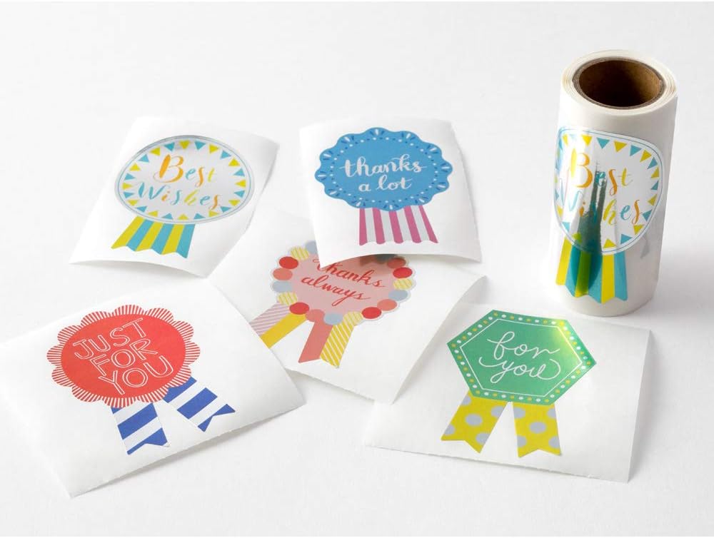Midori 82473006 Stickers, Roll Stickers, L, Metallic Gift, Rosette Pattern