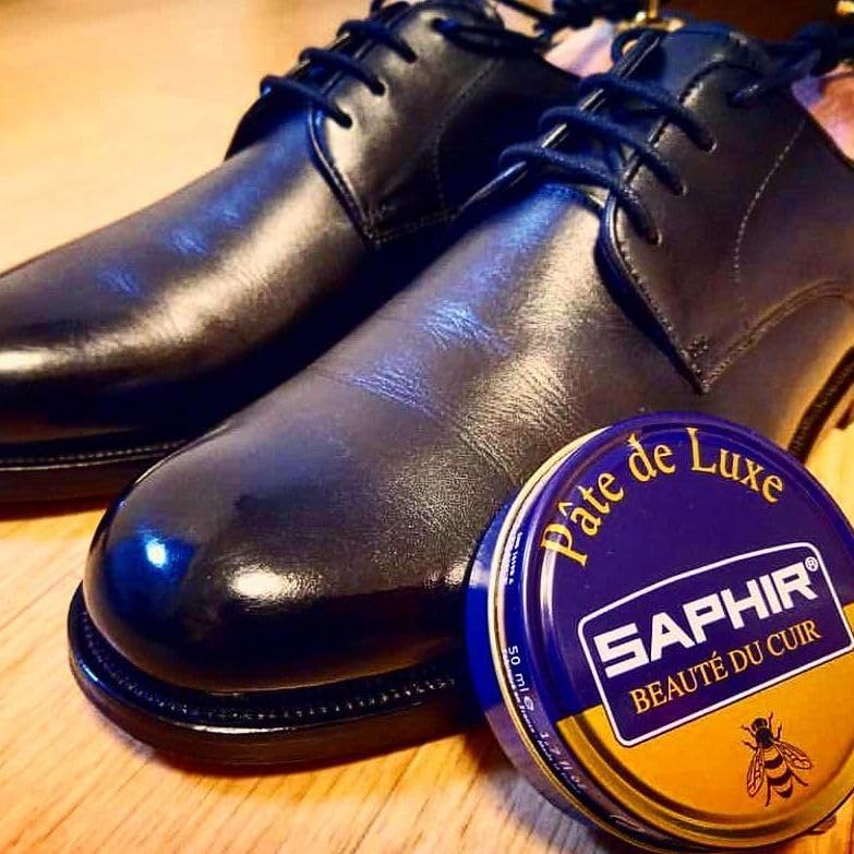 Saphir Shoe Polish Pate de Luxe 50ml Tin - Made in France - Black