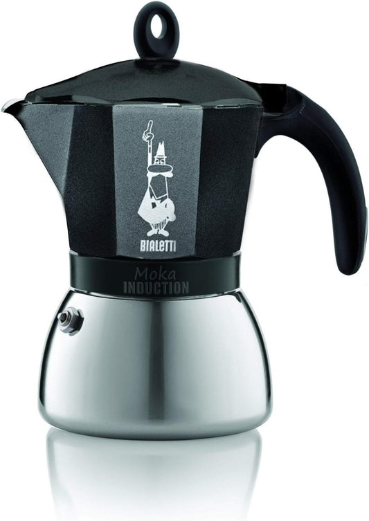 Bialetti 4813 Moka Induction Espresso Maker, Silver/Black