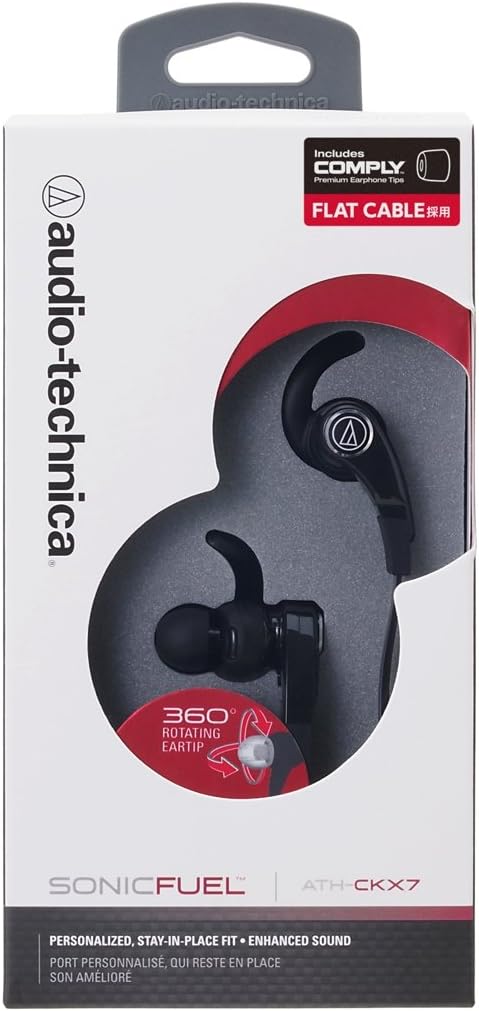 Audio Technica ATH-CKX7BK SONICFUEL IN-EAR HEADPHONE BLK ENHANCED DRIVERS FOR FULL AUDIO