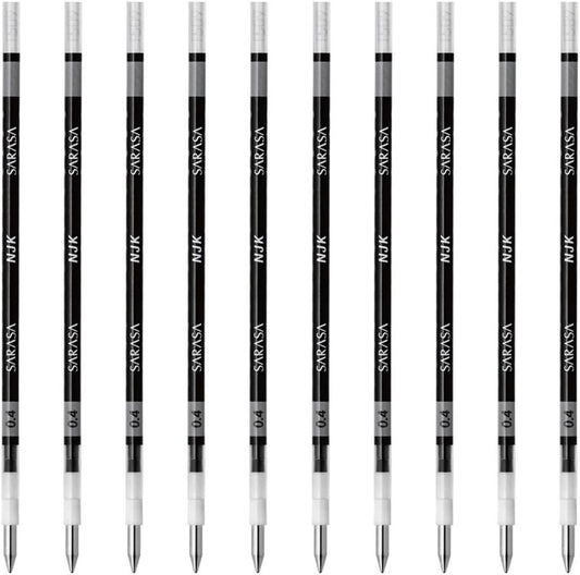ZEBRA Ballpoint Pen Refill, Sarasa, NJK-0.4 Lead, Black, 10 Count BRNJK4BK