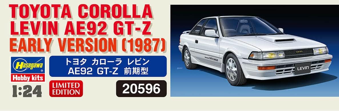 Hasegawa 1/24 Toyota Crolla Levin AE92 GT-Z Early 1987 Version