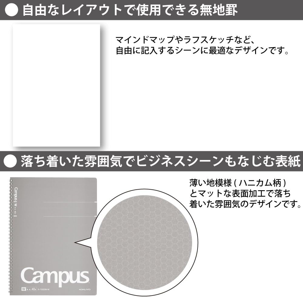 Kokuyo campus Twin Ring Notebook plain 40 sheets A4 scan -T223W-M
