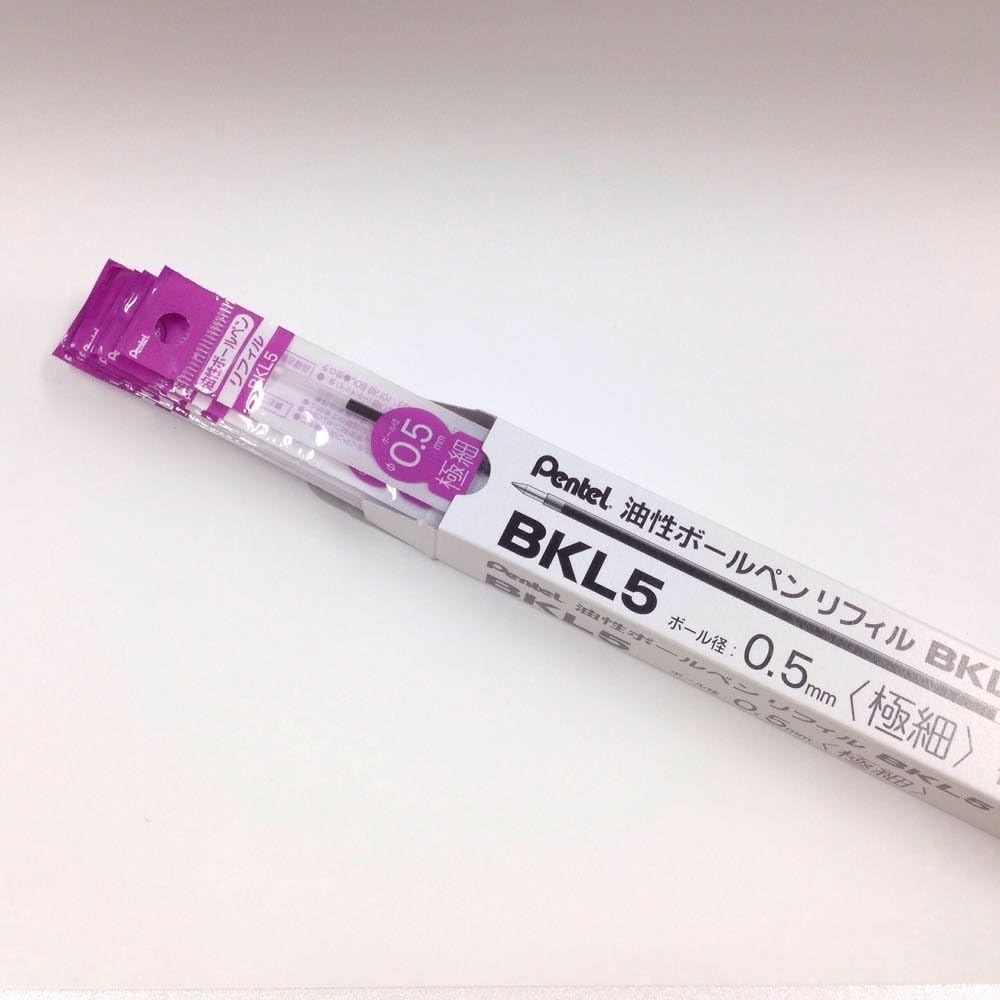 Pentel Ballpoint Pen Refill BKL5-A 0.5 Black 10-Piece Set