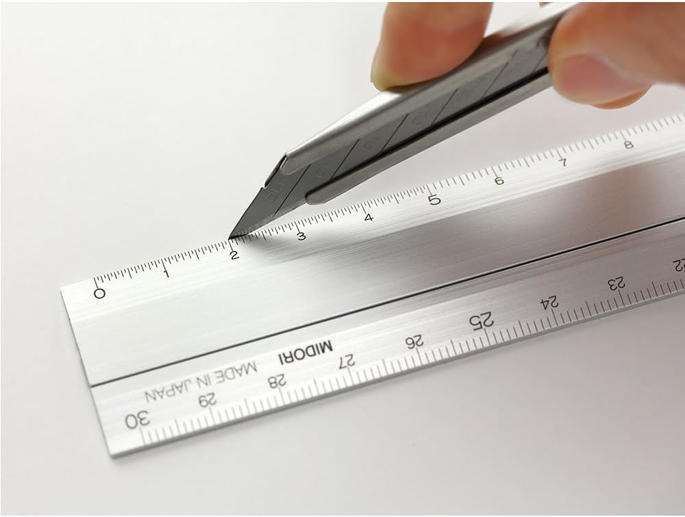 Midori Multi Aluminium Ruler 30cm Silver (42253006)