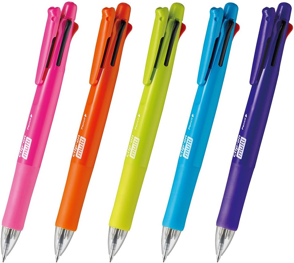 ZEBRA Clip-On Multi F Series 0.7 mm Ballpoint Multi Pen/0.5 mm Pencil, Powerful Orange Body (B4SA1-POR)