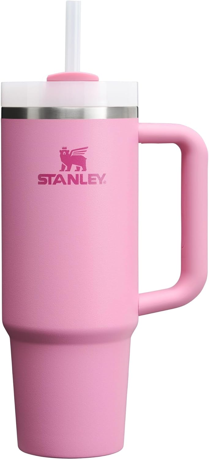 Stanley Quencher H2.0 Tumbler with Handle and Straw 30 oz | Flowstate 3-Position Lid | Cup Holder Compatible for Travel | Insulated Stainless Steel Cup | BPA-Free | Peony