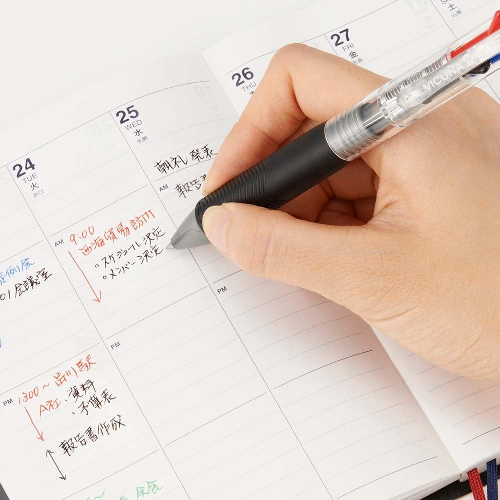 Pentel XBXC47T Vicuna 4-Color Ballpoint Pen, 0.7, Clear Shaft