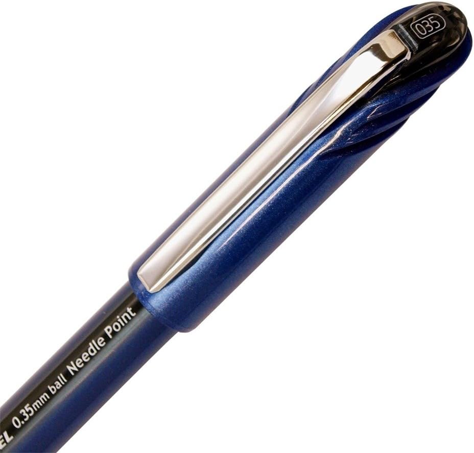 Pentel Energel Euro Ballpoint Pen, 0.35mm Needle Tip, Blue Ink (BLN23-C)