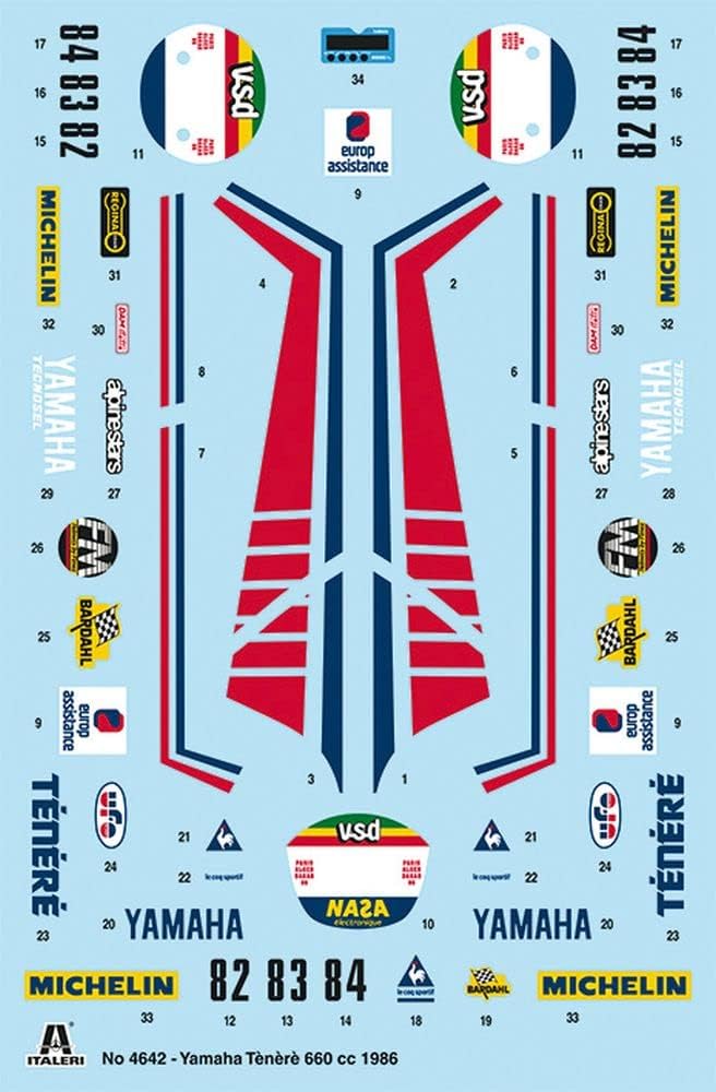 IT4642 1/9 Yamaha Tenerie 1986 Paris Dakar Rally Lally Japanese Instruction Manual Included Plastic Model