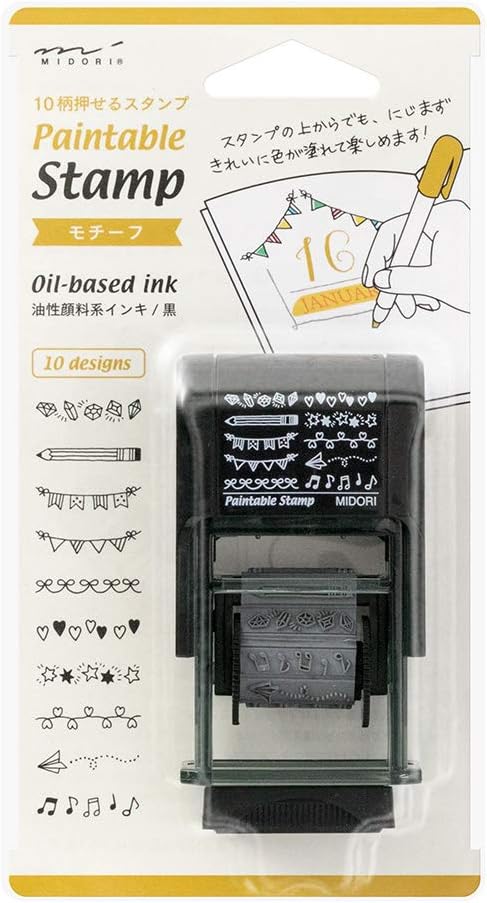 Midori 35382006 Stamp, Rotating Stamp, Motif Pattern