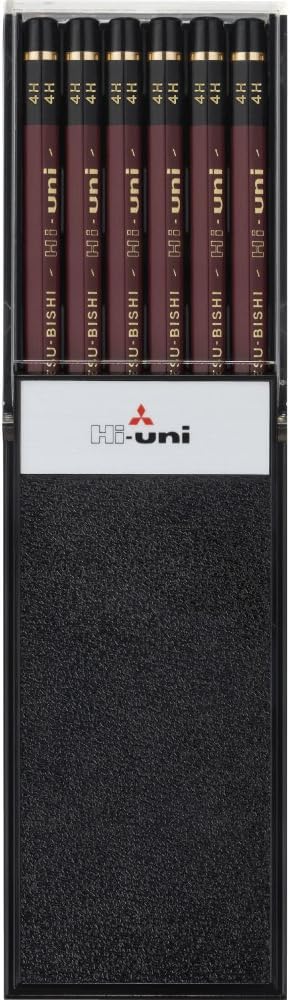 Uni Wooden Pencil, 4H, Box of 12 (HU4H)