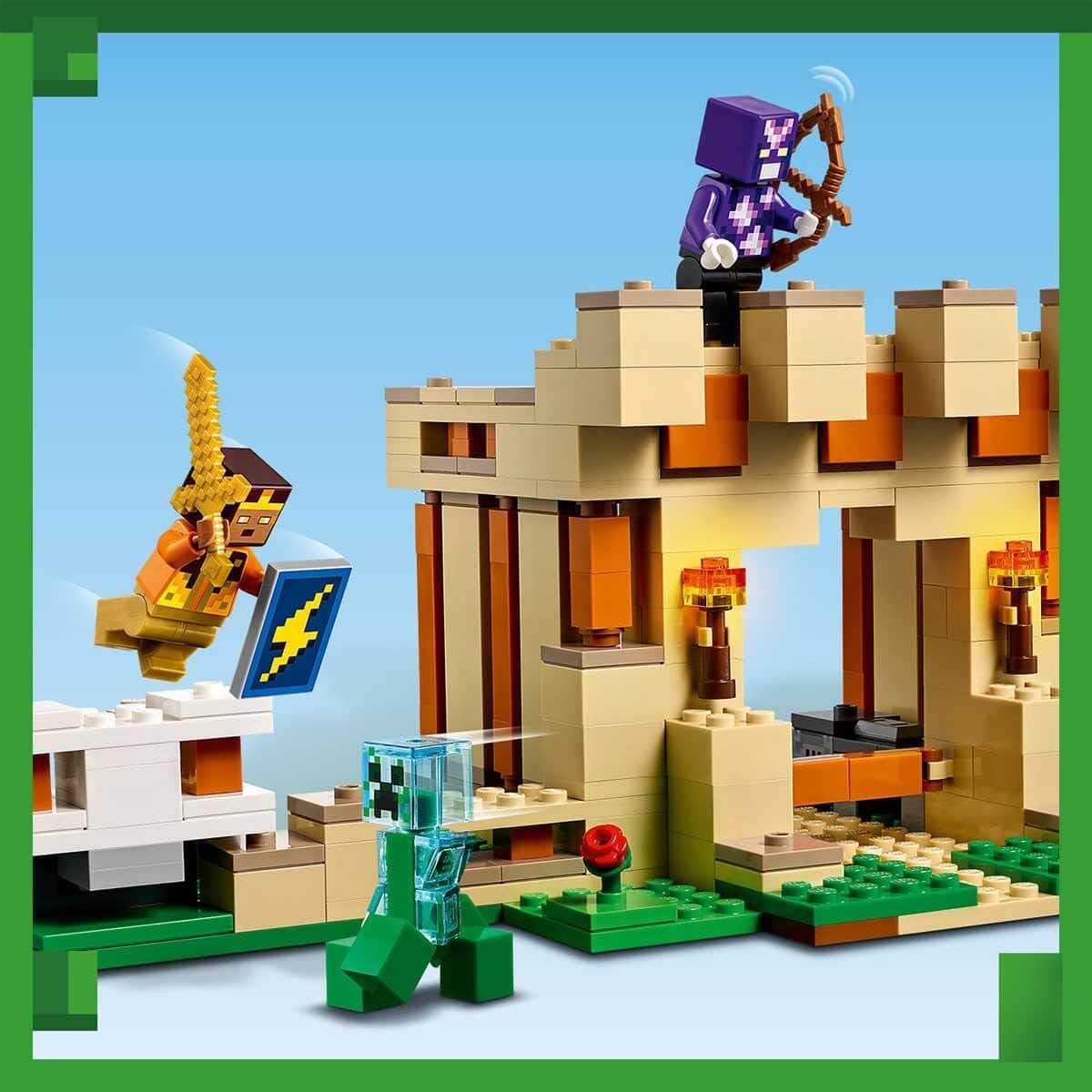 Lego 21250 Minecraft The Iron Golem Fortress, Buildable Castle Toy, Convertible into a Large Figure, with 7 Figures Including Crystal Knight, Skeleton Rider and A Loaded Creeper