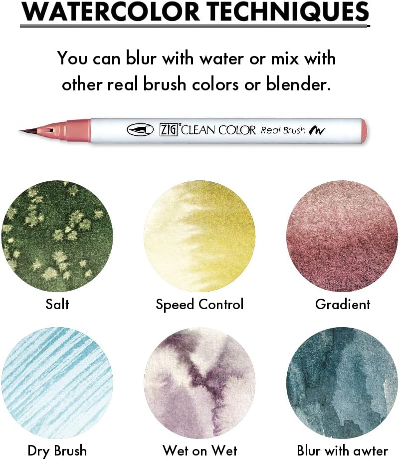 Kuretake ZIG CLEAN COLOR Real Brush 6 colors set Smoky Colors