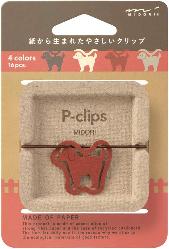 Midori 43396006 Clips, Peaclips, Dog Pattern
