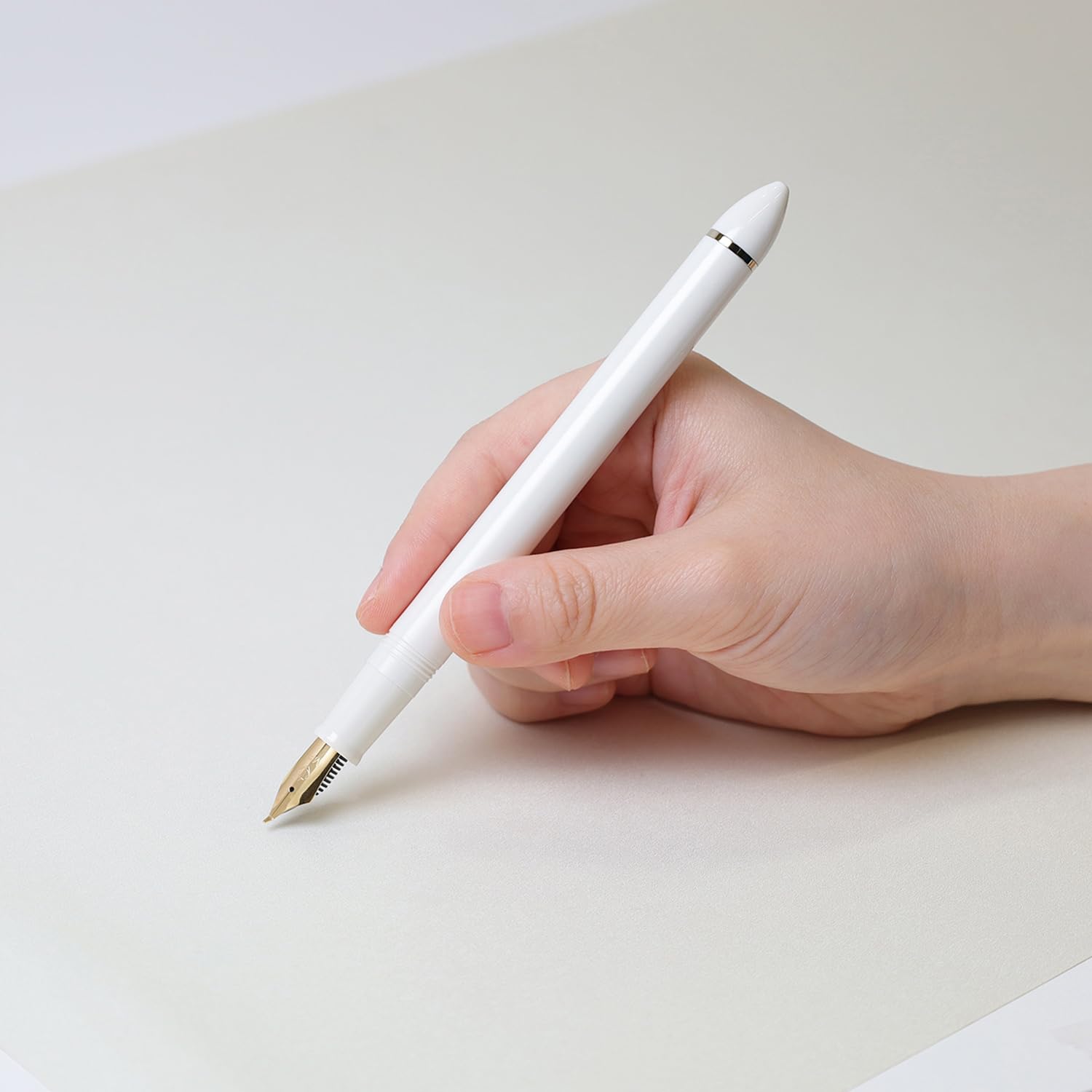 Sailor Fude DE Mannen Fountain Pen – Pearl White, Special Nib (12-0150-010)