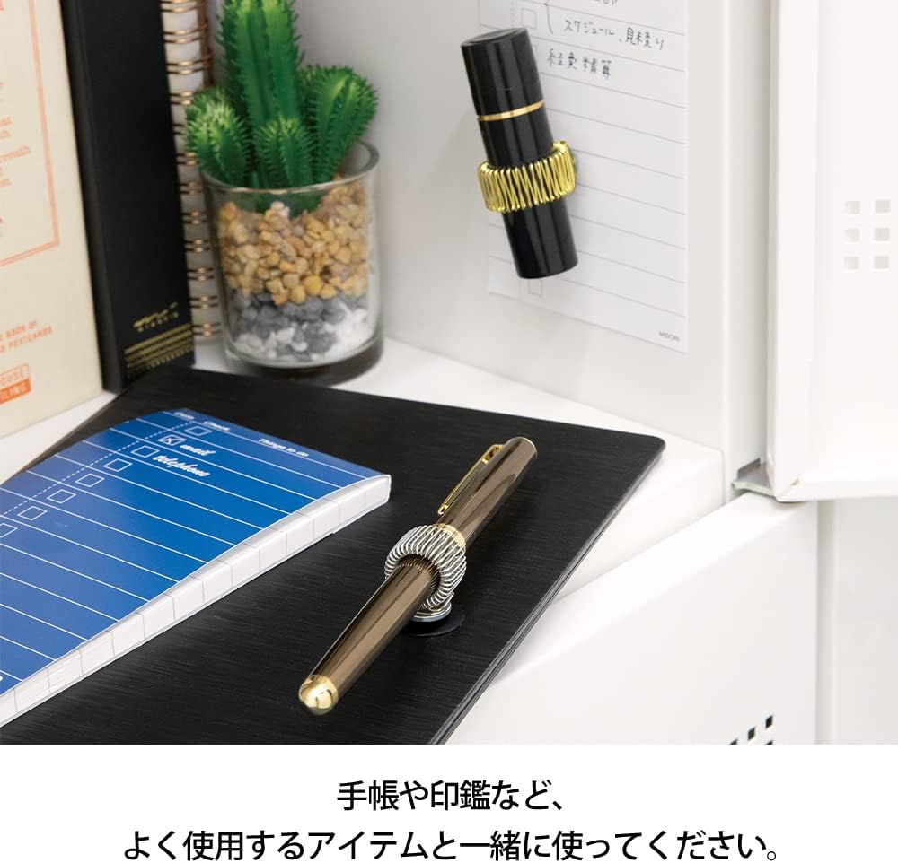 DESIGNPHIL Midori 49122006 Pen Holder, Magnetic Pen Holder, Silver