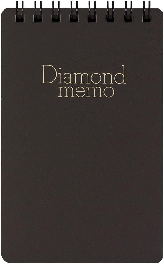 Midori Diamond Memo Pad - Medium 3" x 4.7" - Lined - 40 Sheets - Black