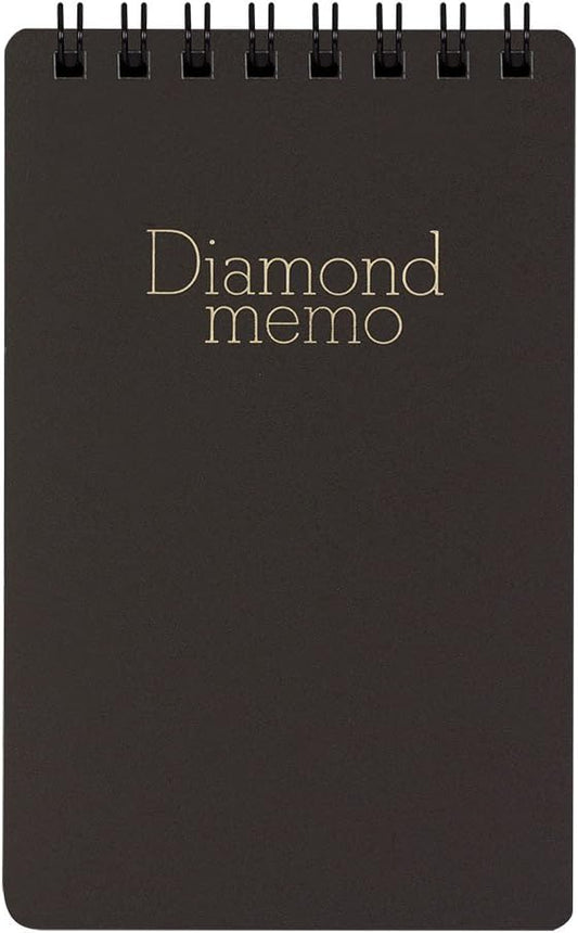 Midori Diamond Memo Pad - Medium 3" x 4.7" - Lined - 40 Sheets - Black