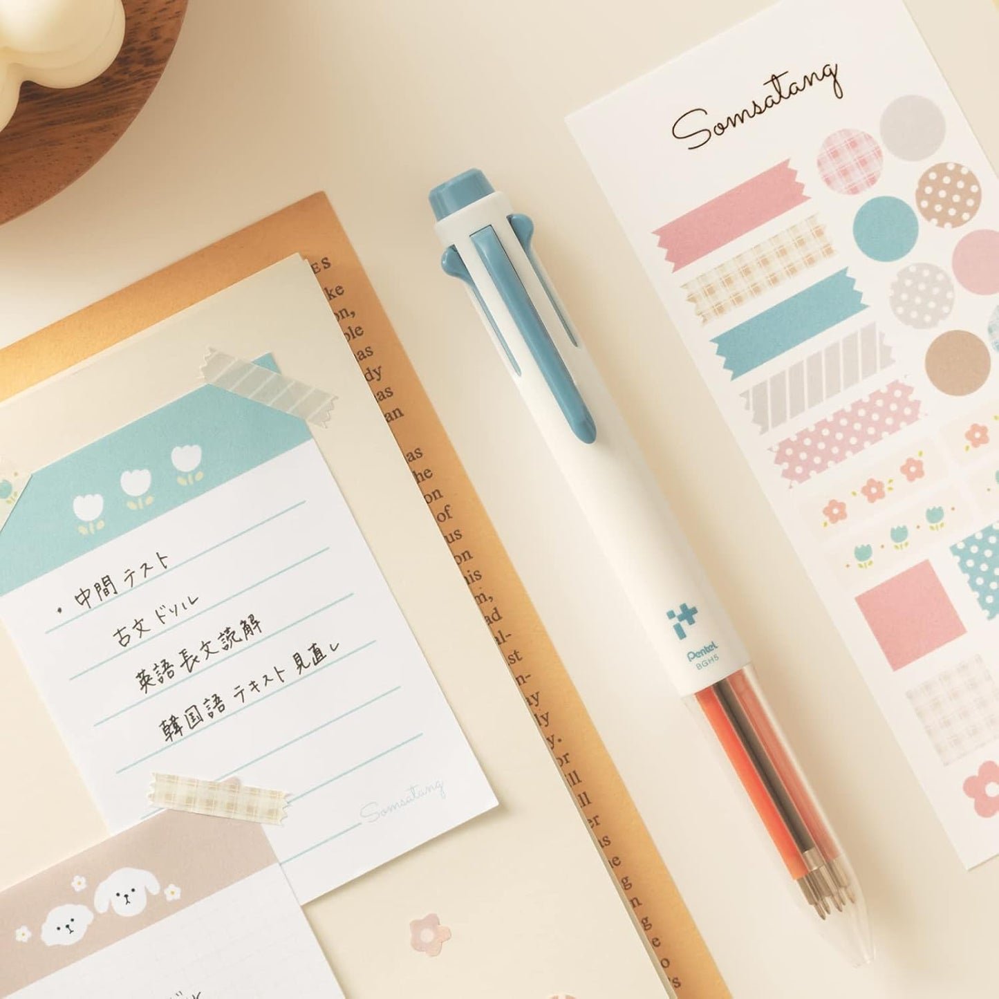 Pentel BGH5-DCST Ballpoint Pen, Eyeplus Limited, Simple Coordination, Som Satan, Set of 5