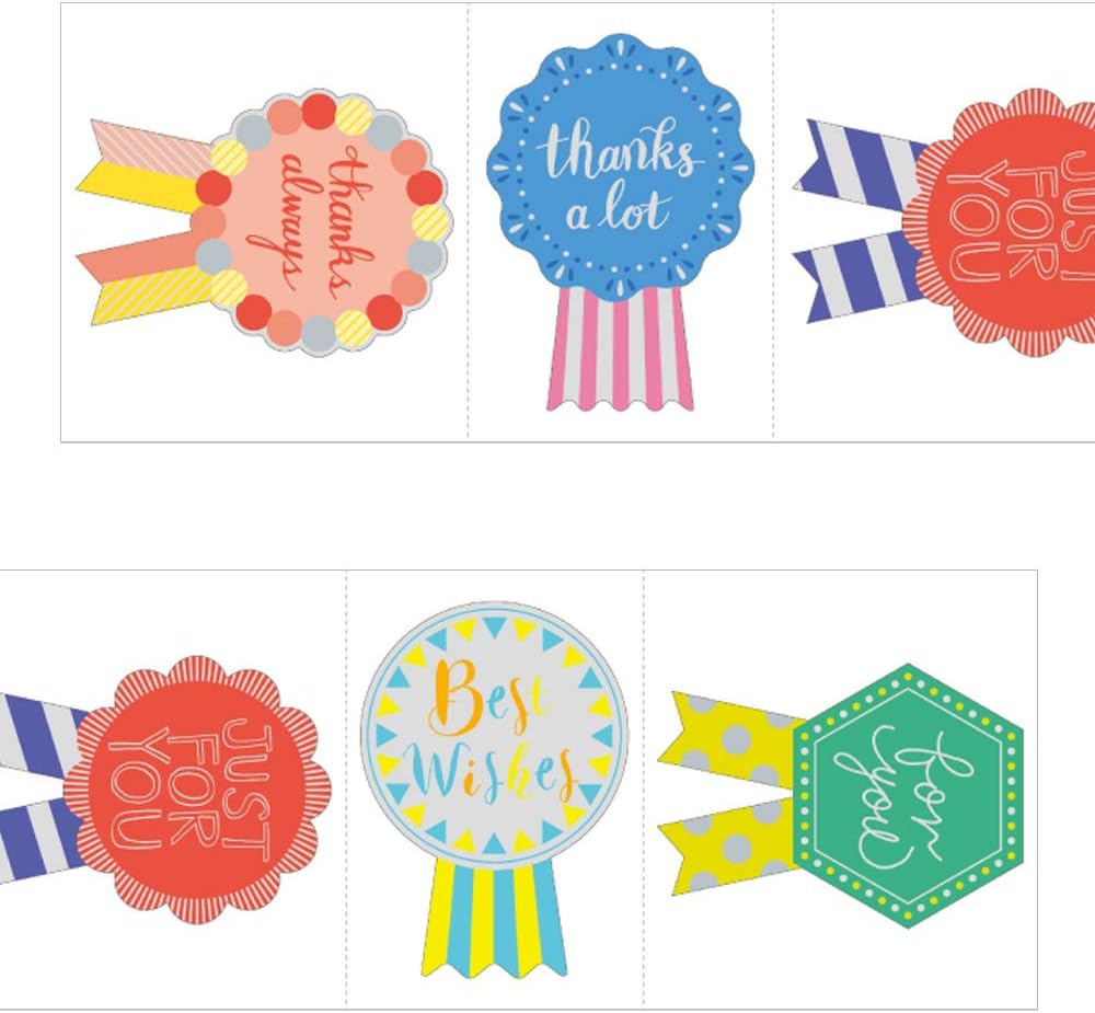 Midori 82473006 Stickers, Roll Stickers, L, Metallic Gift, Rosette Pattern