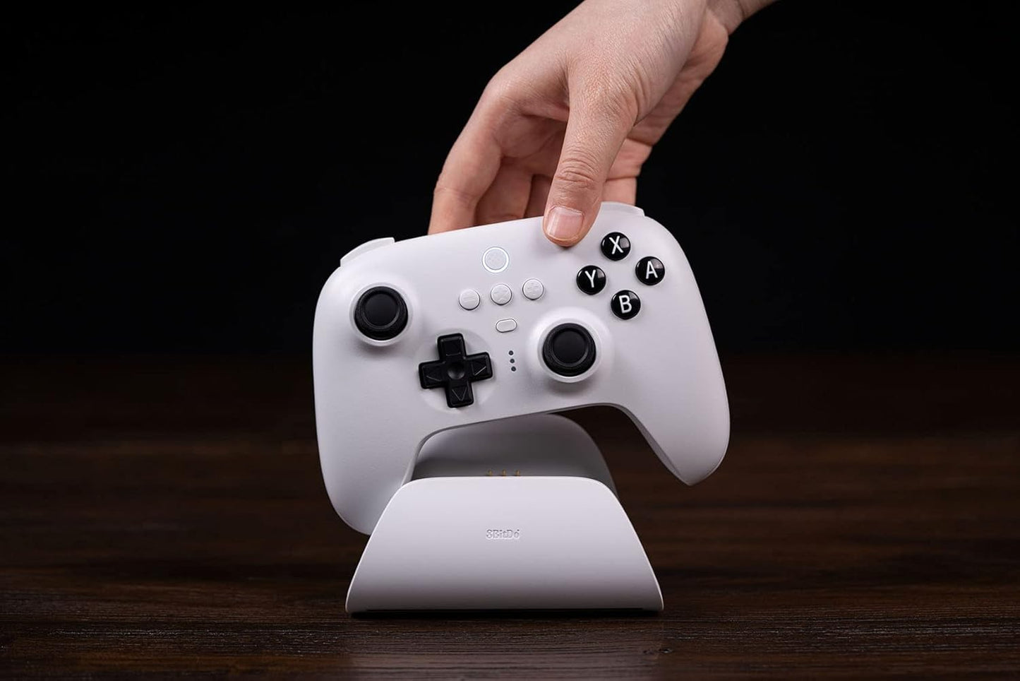 8Bitdo Ultimate Bluetooth Controller with Charging Dock, Wireless Pro Controller with Hall Effect Sensing Joystick, Compatible with Switch, Windows and Steam Deck (White)