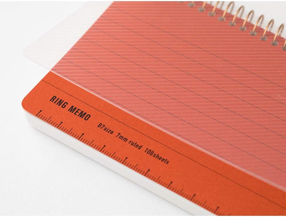 DESIGNPHIL Midori 19056006 Memo Ring Memo, B7, Basic, Red