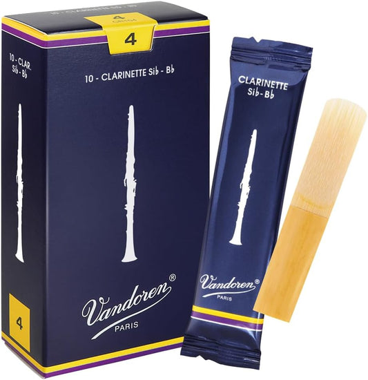 Vandoren CR104 Bb Clarinet Traditional Reeds Strength 4; Box of 10