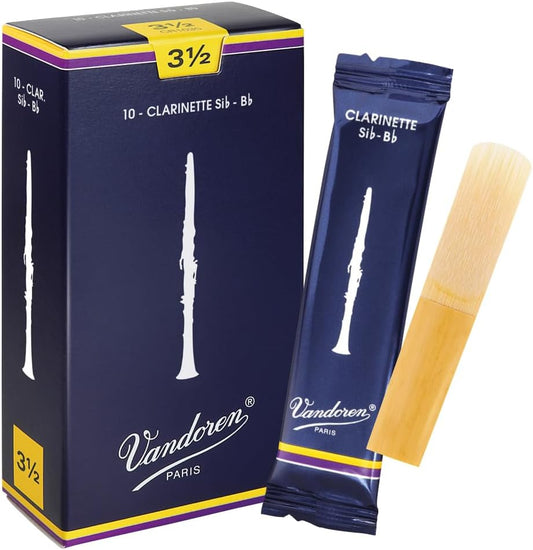 Vandoren CR1035 Bb Clarinet Traditional Reeds Strength 3.5; Box of 10
