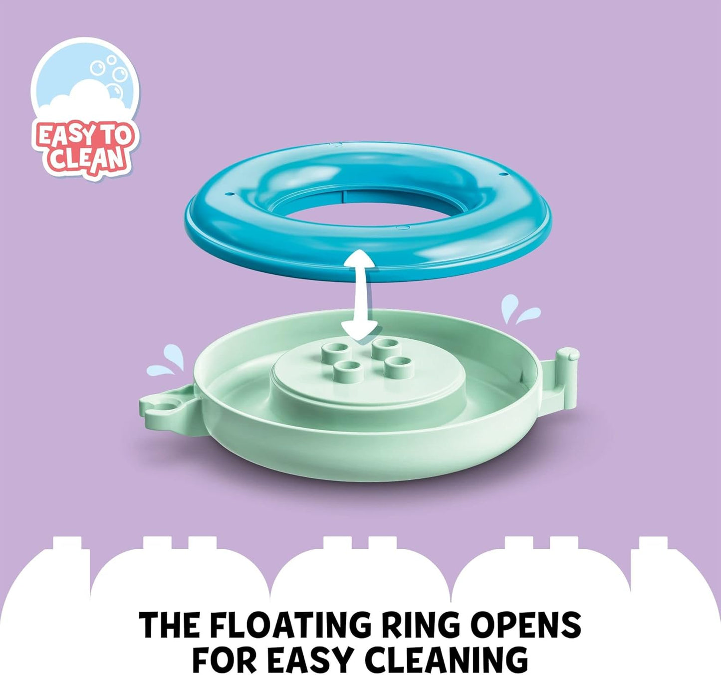 LEGO DUPLO 10965 - Bath Time Fun, Floating Animal Train Bathtub Water Toy for Babies and Toddlers 1.5-3 Years Old with Duck, Hippo, and Polar Bear, Easy to Clean, Great Tub Float Toy for Kids