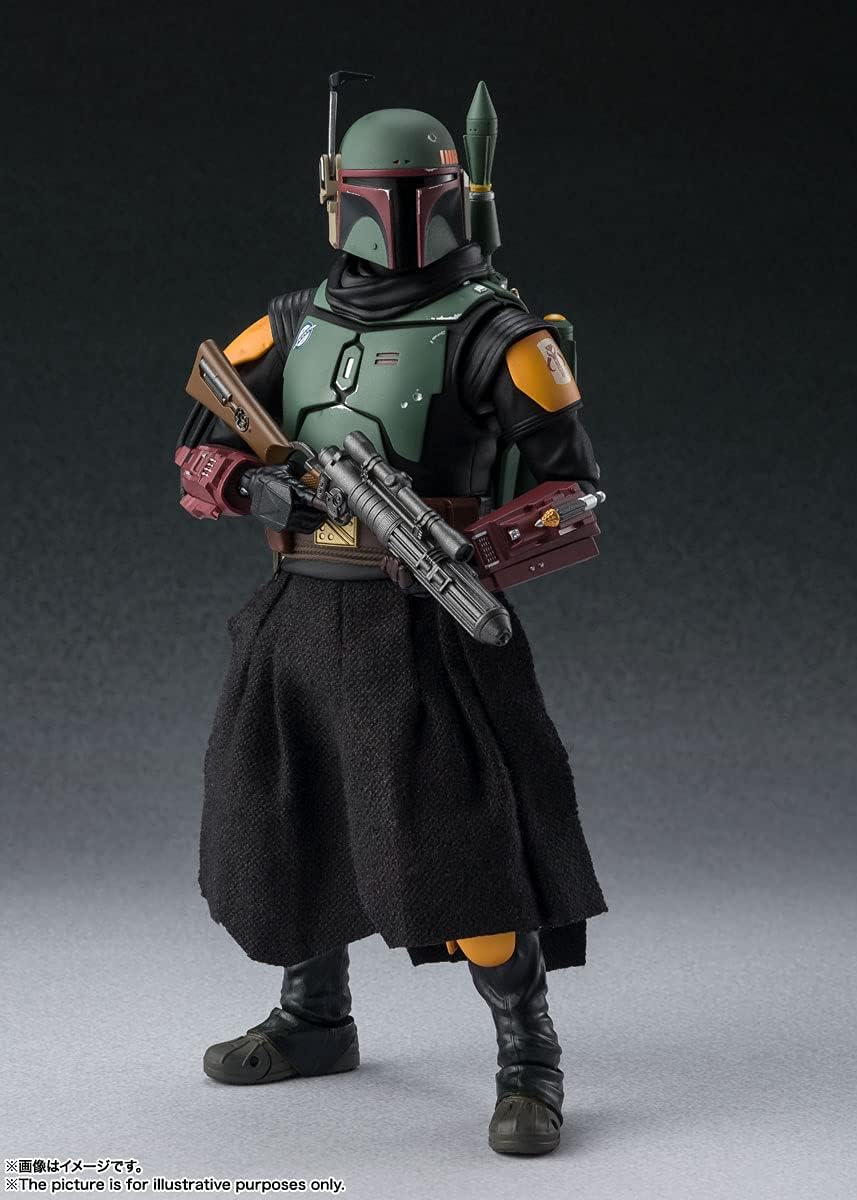 S.H. Figuarts Star Wars The Mandalorian Boba Fett, Approx. 6.1 inches (155 mm), ABS & PVC & Cloth Pre-Painted Action Figure
