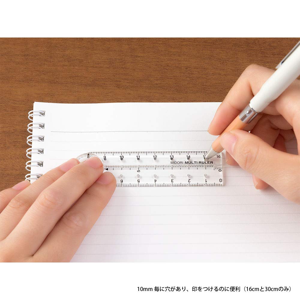 DESIGNPHIL 42263006 Midori Multi Ruler, 6.3 inches (16 cm), Transparent