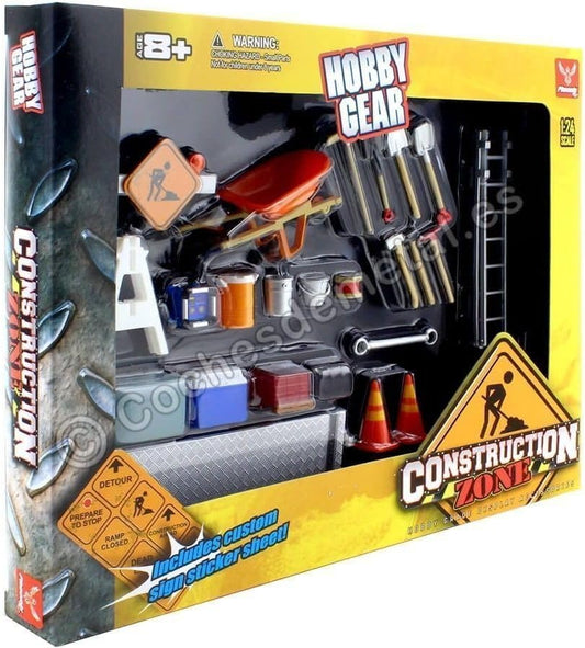 Phoenix Toys Construction Accessories Set for 1/24 Diecast Car Models – Diorama Display Props