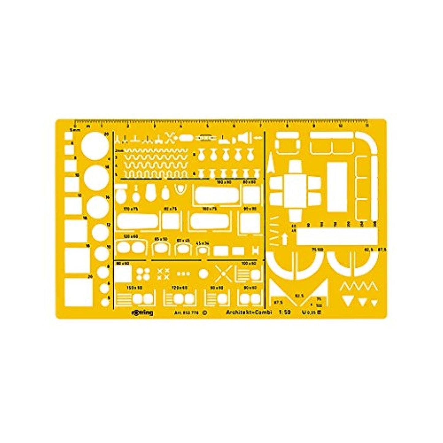 Rotring Architects Combination Template Scale 1:50