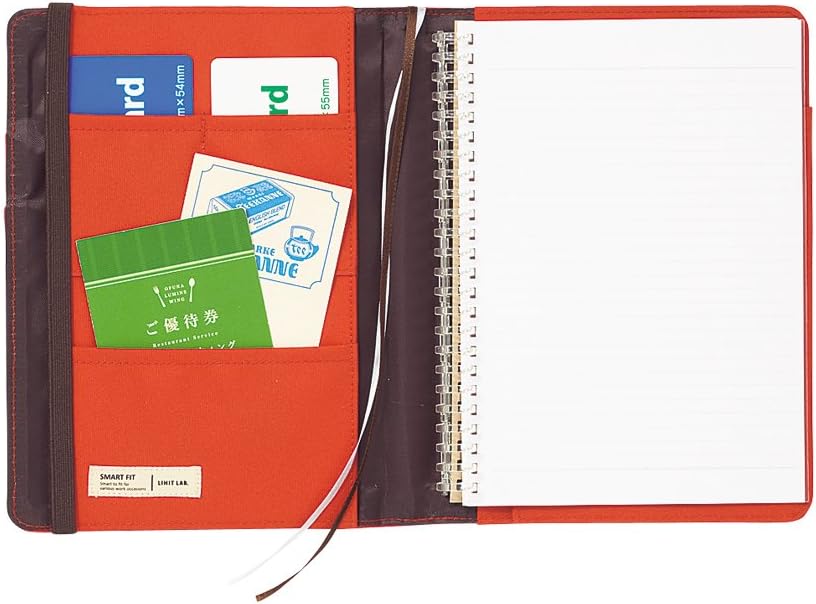 LIHIT LAB. Refillable Notebook with Cover, 7.2 x 9.6 x 1.5 inches, Navy (N-1647-11)