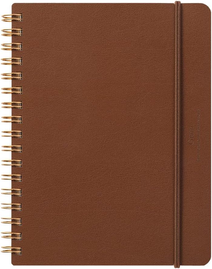 DESIGNPHIL 15223006 Midori Ring Notebook, Grain, B6 Deformation, Dark Brown