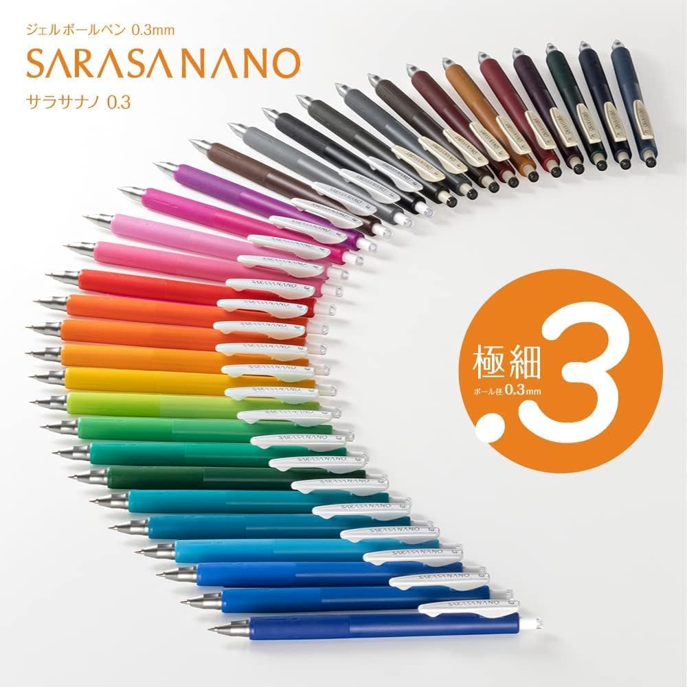 ZEBRA JJH72-GR4C-AZ Gel Ballpoint Pen Sarasa Nano 0.3mm Gray Type 4 Color Set