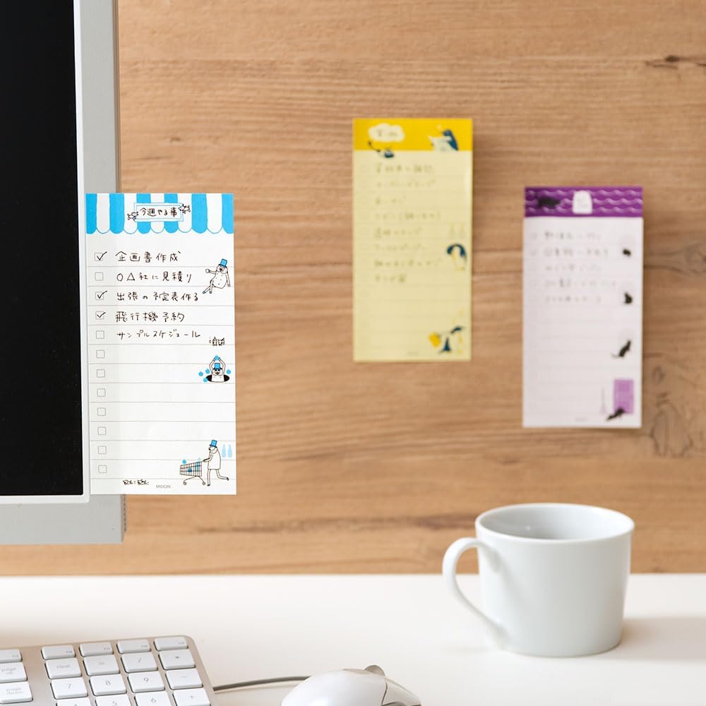 Midori Sticky Notes, 11765006, Sticky Paper, Doing, L, Penguin Pattern