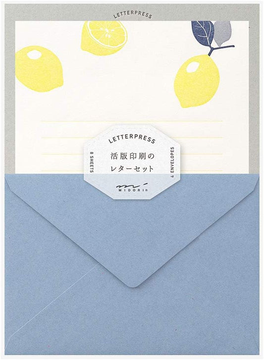Midori 86476006 476 Reproduction Lemon Pattern Letter Set