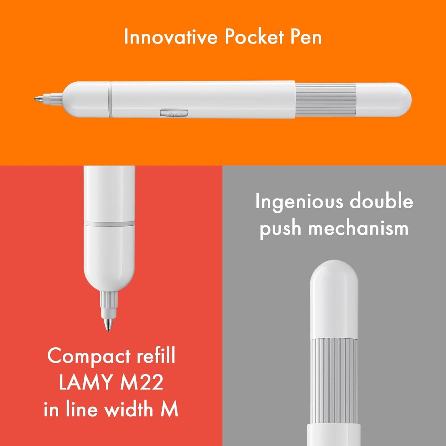 LAMY L288WT Ballpoint Pen, Oil-based, Pico, White