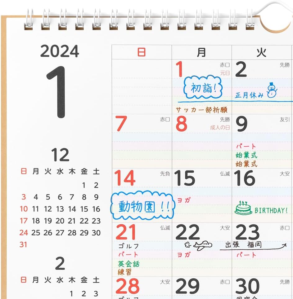 Midori 31292006 2024 Wall Calendar, Dry Erase Calendar, Medium, Family (M (family))