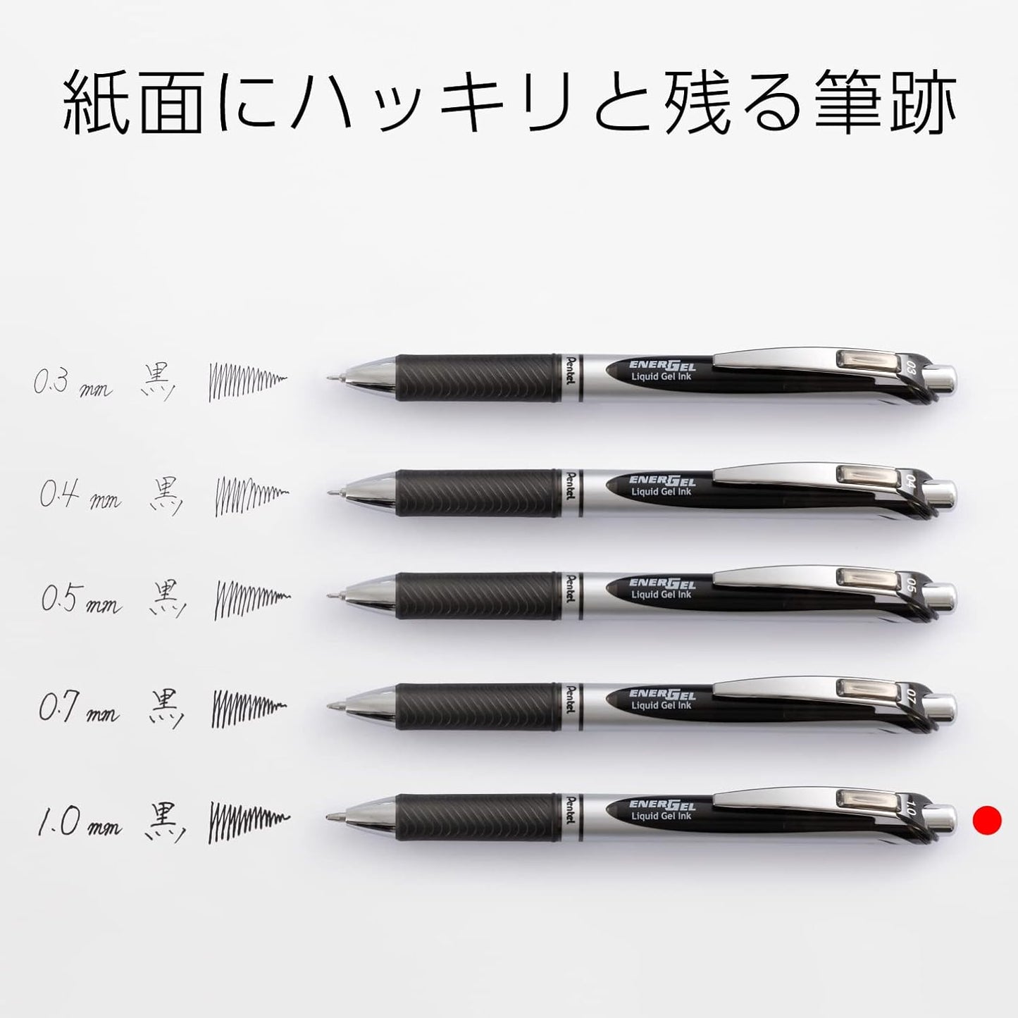 Pentel EnerGel BL80-A 1.0 Black Gel Ink Ballpoint Pen, 10 Count