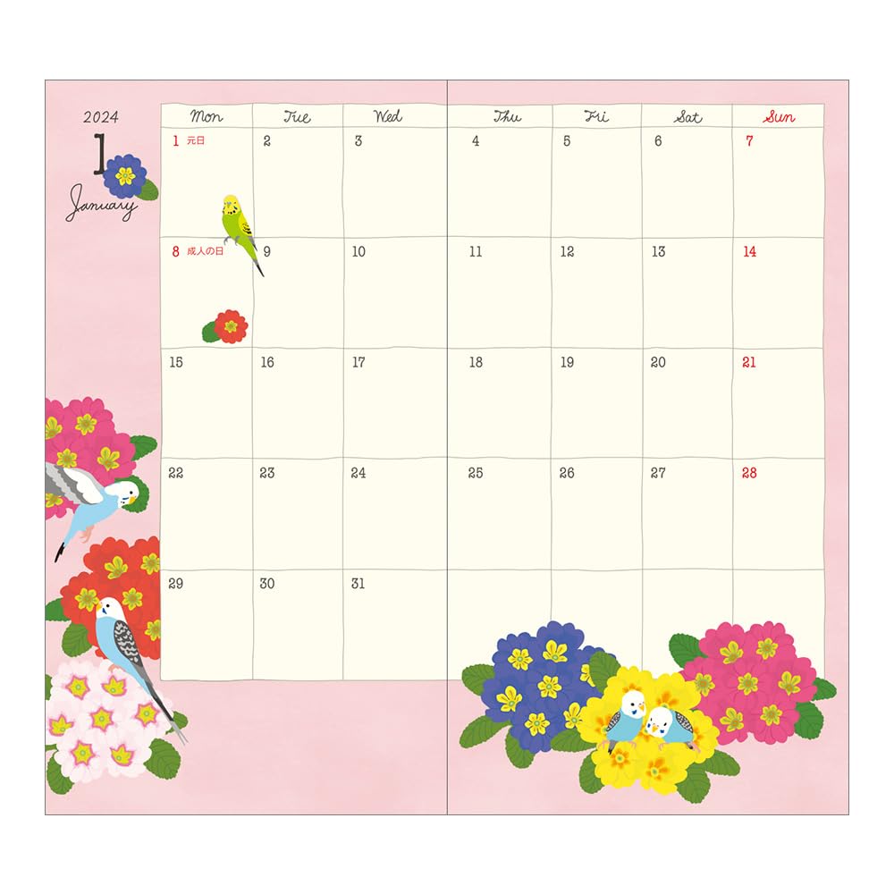 Midori 22245006 Pocket Diary, 2024, Slim, Monthly, Tri Pattern (Begins October 2023)
