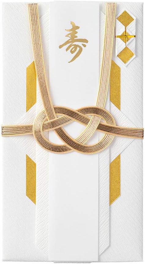 Midori 25492006 Congratulatory Bag, Gold Seal 492, Wedding Gift, Foldable, Rhombus Pattern, Gold