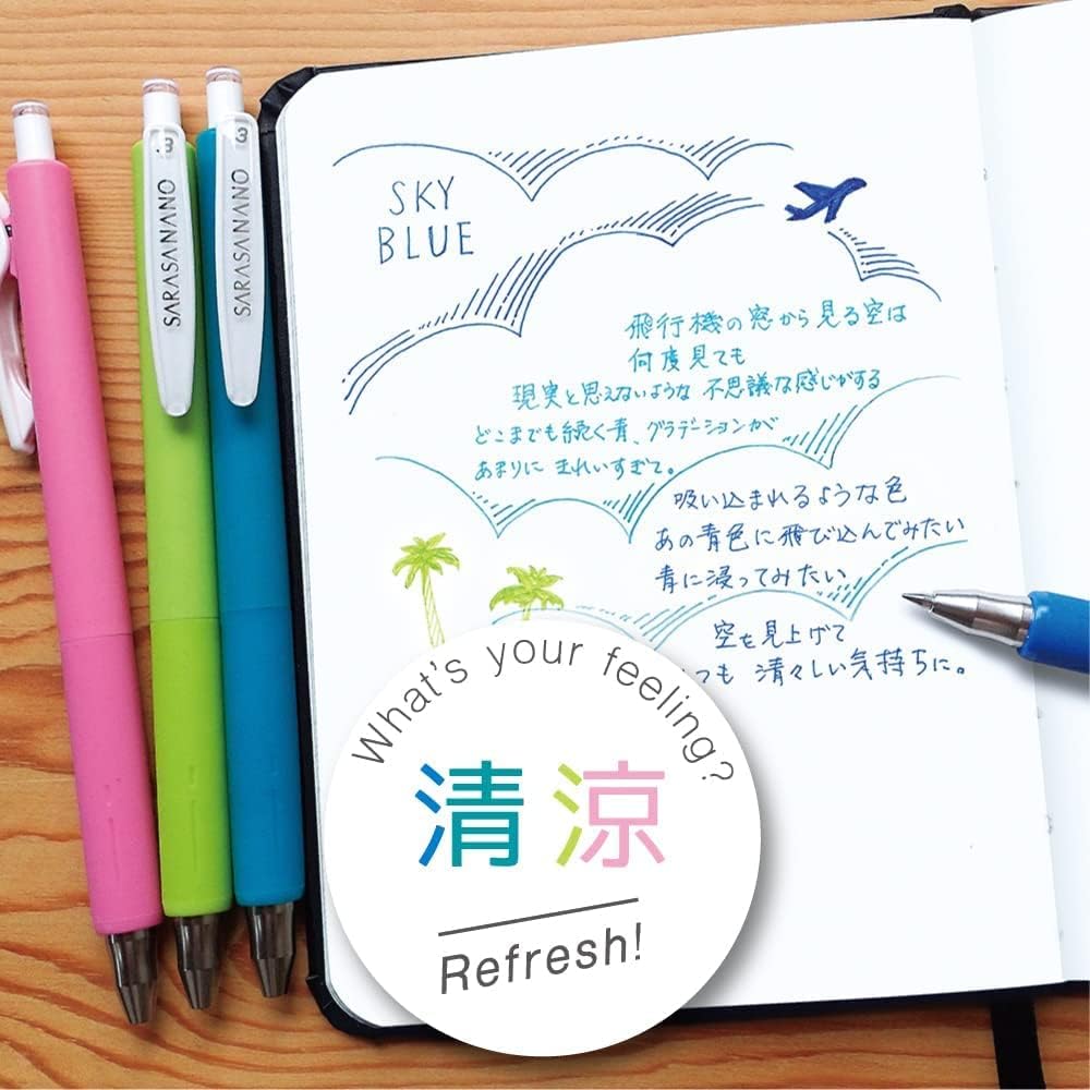 ZEBRA JJH72-4C-YU Gel Ballpoint Pen Sarasa Nano 0.3mm Set of 4 Colors Fun