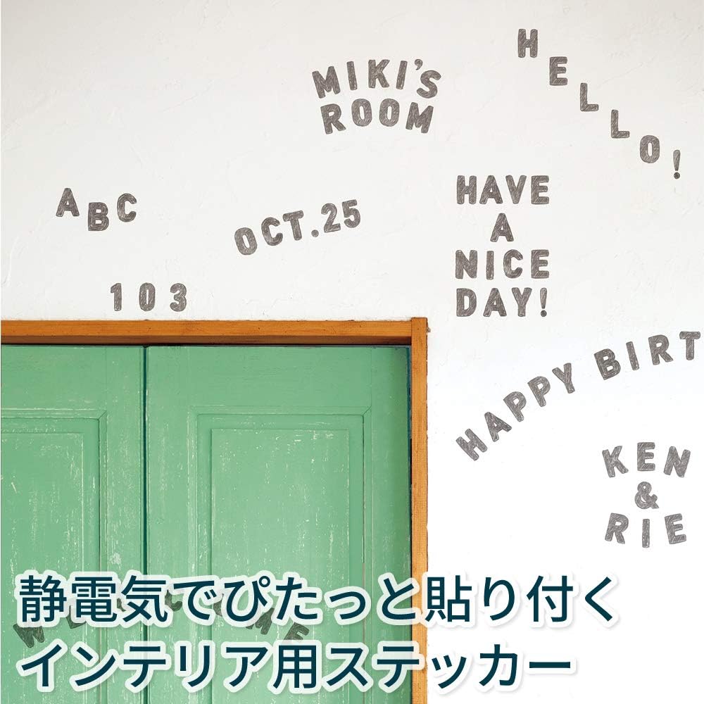 Midori Sticker Wall Sticker Static Electricity Alphabet